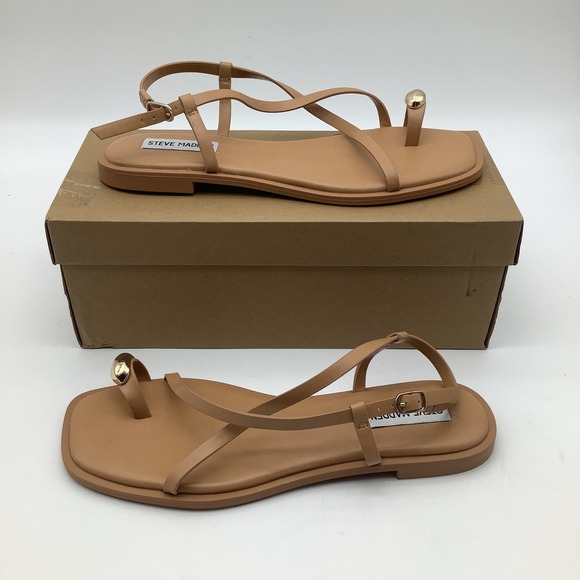 Steve Madden Shoes - Steve Madden Baylee Cognac Toe Ring Ankle Strap‎ Sandals Womens Size 9 New